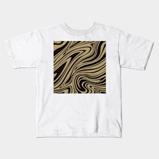 Groovy Swirling Liquid Pattern - Mocha Kids T-Shirt